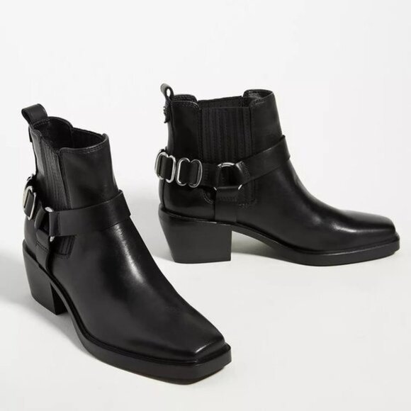 NEW Sam Edelman Bellamie Leather Ankle Boots Black - Picture 2 of 11